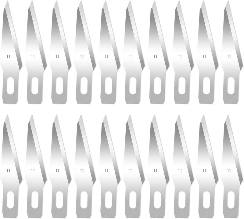 QIMAOO 120 Pcs Exacto Knife Blades, #11 Obtuse Angle High Carbon Steel Hobby Knife Blade Refills Hobby Knife Replacement Blades for Craft, Scrapbooking, Stencil - Image 1